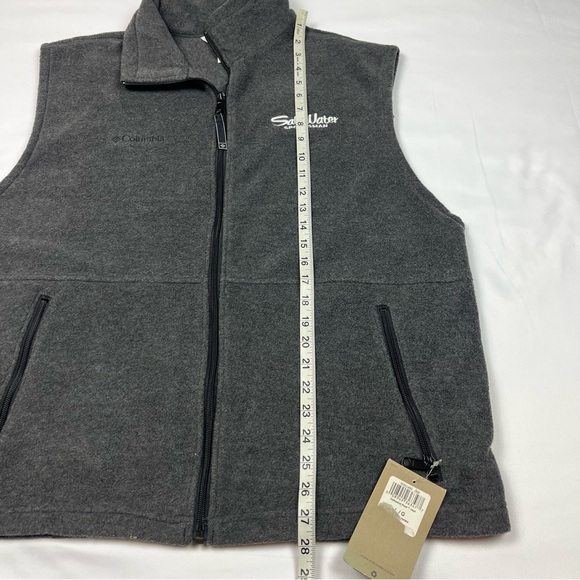 Columbia Salt Water Sportsman Mens Fleece Vest Sz Large Dark Grey Full Zip B7 - Picture 7 of 7